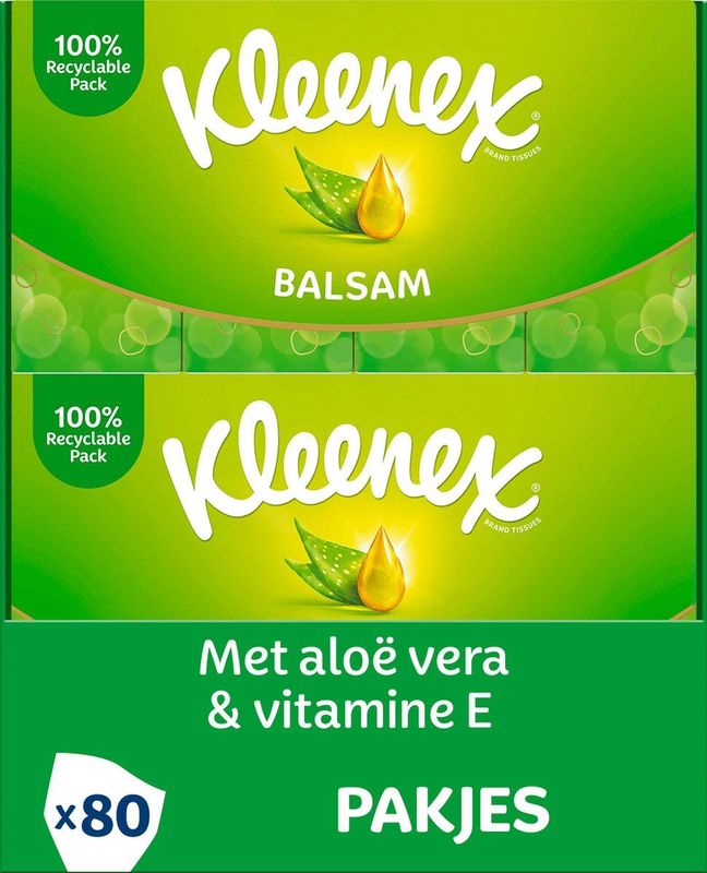 Kleenex - Balsam - Zakdoekjes - Voordeelbox - 80 Zakdoekjes