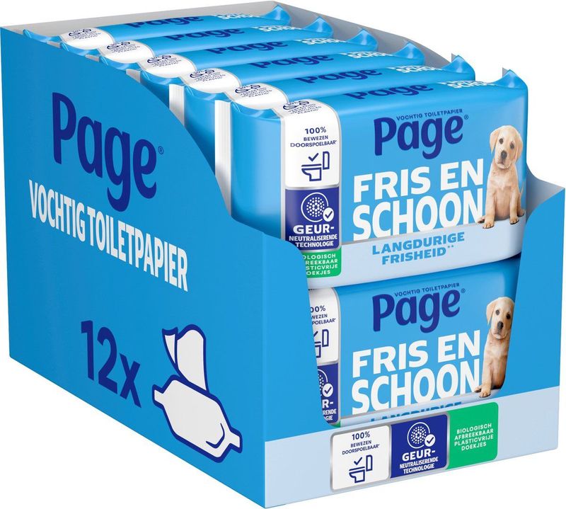12x Page Vochtig Toiletpapier Compleet Schoon 38 Stuks