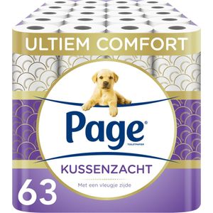 Page toiletpapier - 63 rollen - Kussenzacht wc papier (3-laags) - met extra zijde - Voordeelverpakking