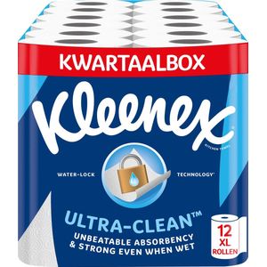 Kleenex keukenpapier - Keukenrol Ultra Clean  - 12 Maxi XL rollen - Voordeelverpakking