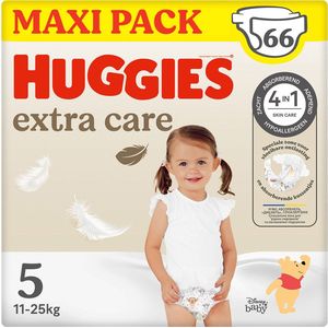 Huggies® Extra Care baby luiers, Maat 5 (11 tot 25 kg), 66 luiers met vochtindicator en Disney designs, Maxi Pack