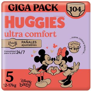 Huggies® Little Movers baby luierbroekjes, Maat 5 (12 tot 17 kg), 104 luierbroekjes met Disney© designs, Giga pack