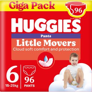 Huggies® Little Movers baby luierbroekjes, Maat 6 (15 tot 25 kg), 96 luierbroekjes met Disney© designs, Giga pack