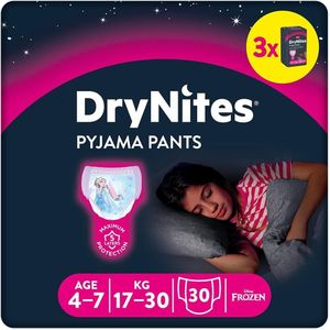 Huggies DryNites luierbroekjes - meisjes - 4 tot 7 jaar (17 - 30 kg) - 30 stuks - voordeelverpakking