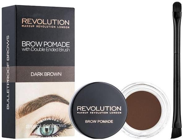 Revolution - Brow Pomade - Wenkbrauw Schaduw - Donkerbruin - 2,5 g + 1 stuk