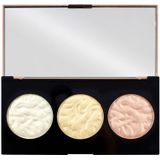 Highlighter Palette - 3 Kleurvarianten - Goud Deksel - Hoog Gepigmenteerd