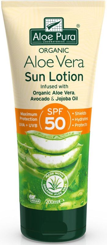 Optima Aloe pura organic aloe vera zonnelotion SPF50 200 ml