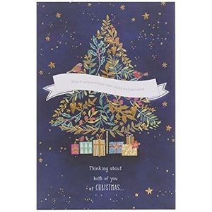 Kerstkaart met blauwe glitter, voor schoonmoeders en schoonmeisjes