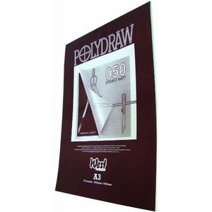 Westfilm Polydraw Polyester Opstellen Film Pad, Helder, A3, 50 Micron, 15 Vellen, Voor Potlood, Inkt, Transfer Lettering, Dubbel-Matt Textuur, Technisch, Onscheurbaar, Niet Geel