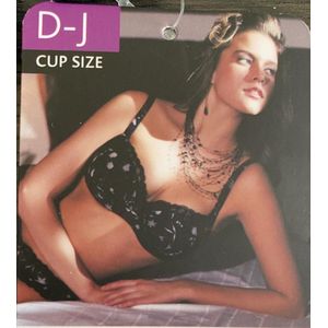 Panache superbra Lingerie Fiesta BH - underwired balconnet bra - black ivory - zwart creme - maat D80