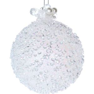 Decoris kerstbal glas met kralen