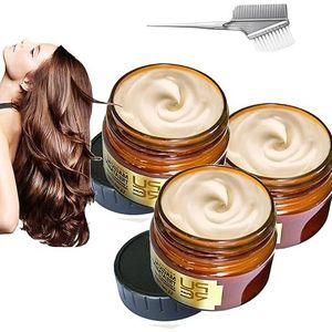 60ml Tiliraiy Pure Keratin Repair Hair Mask with Argan & Coconut Oil for Dry Damaged Frizzy Hair, Magical Keratin Hair Treatment Root Repair Nourishing, 5 Seconds Repairs Damage Hair (3 Pcs)