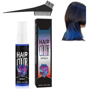 Botanical Temporary Bubble Dye Hair Color Spray, 7 Colors Halloween Temporary Hair Color Spray for Halloween Party Cosplay, Fast-Drying Washable Hair Dye Spray (Blue)