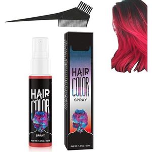 Botanical Temporary Bubble Dye Hair Color Spray, 7 Colors Halloween Temporary Hair Color Spray for Halloween Party Cosplay, Fast-Drying Washable Hair Dye Spray (Red)