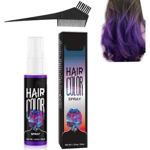 Botanical Temporary Bubble Dye Hair Color Spray, 7 Colors Halloween Temporary Hair Color Spray for Halloween Party Cosplay, Fast-Drying Washable Hair Dye Spray (Purple)