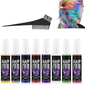 Botanical Temporary Bubble Dye Hair Color Spray, 7 Colors Halloween Temporary Hair Color Spray for Halloween Party Cosplay, Fast-Drying Washable Hair Dye Spray (6 Pcs All)