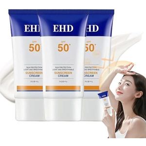 Ehd Sunscreen, Ehd Face Sunscreen SPF50+, Facial Sunscreen Moisturizer, Dry and Non-sticky, Ehd Sunscreen Cream for Skin Care, Ehd Waterproof Sun Cream for Women (3 Pcs)