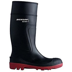 BeeSwift (BEESQ) Dunlop Acifort Warwick Wellly H812511 D886409 rubberen veiligheidslaarzen, maat 43, zwart/rood