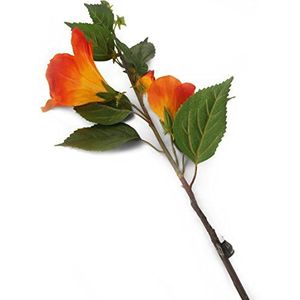 Floral Elegance Kunstmatige 92cm Enkele Stam Oranje Hibiscus Bloemen x 12