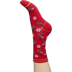 CHARNOS Dames rendier sok rood één maat, normaal, Regelmatig, Eén maat