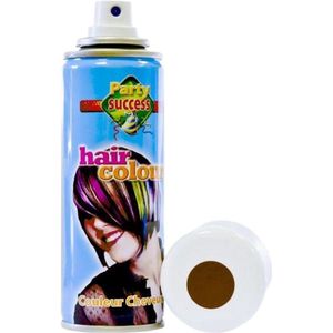 Carnaval verkleed haarverf/spray - bruin - 125 ml - kinderen en volwassenen - makkelijk uitwassen