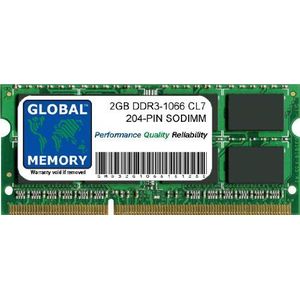 2GB DDR3 1066MHz PC3-8500 204-PIN SODIMM GEHEUGEN RAM VOOR LAPTOPS/NOTITIEBOEKJE