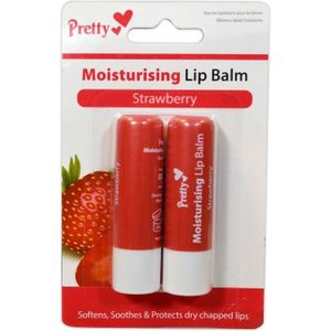 Pretty Moisturising Lip Balm Strawberry 2 x 4,3 g
