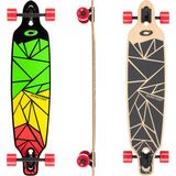 Osprey Shapes 39"" Twin Tip Longboard Skateboard - Abec 9 - De Ultieme Rijervaring - Jamaicaanse kleuren