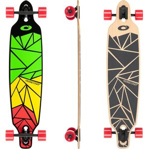 Osprey Shapes 39"" Twin Tip Longboard Skateboard - Abec 9 - De Ultieme Rijervaring - Jamaicaanse kleuren