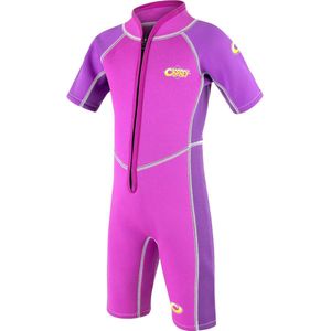 Osprey Peuter & Baby 2mm ""Oyster"" Shorty Wetsuit - Roze - Zonbescherming en Comfort - Age 1 - Geschikt voor: Lengte 80-90 cm - Gewicht 11-13.5 kg