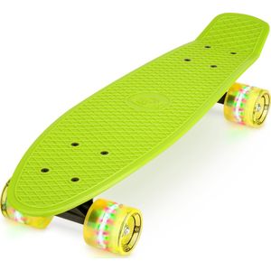 Xootz Penny Board Mini Cruiser Skateboard - Groen - LED Wieltjes - 22 inch Penny Board