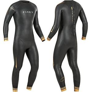 Osprey Heren WST0060 Trident, Triathlon Zomer Volledige Lengte Wetsuit, 3MM Tri-Suit, S, Zwart, Small