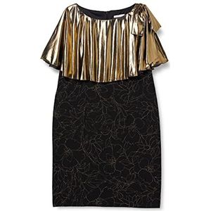 Gina Bacconi - Cocktailjurk - Zwart/Goud - Met Cape - Knielengte