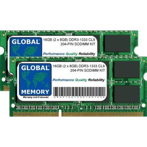 16GB (2 x 8GB) DDR3 1333MHz PC3-10600 204-PIN SODIMM GEHEUGEN RAM KIT VOOR INTEL MAC MINI/MAC MINI SERVER (MIDDEN 2011) / IMAC i5/i7 (MIDDEN 2010) / IMAC i3/i5/i7 (MIDDEN/LAAT 2011)