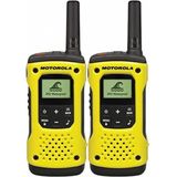 Motorola Mobility TLKR T92 H2O PMR radio (IP67, weerbestendig, bereik tot 10 km), 2 stuks, Zwart, geel, 17.8 x 3.8 x 6.2 cm