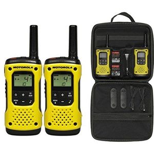 Motorola Mobility TLKR T92 H2O PMR radio (IP67, weerbestendig, bereik tot 10 km), 2 stuks, Zwart, geel, 17.8 x 3.8 x 6.2 cm