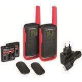 Motorola Talk About T6 PMR walkietalkie (PMR446, 16 kanalen en 121 codes, bereik 8 km) rood