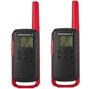 Motorola Talkabout T62 PMR PMR446 radio's, 16 kanalen en 121 codes, bereik 8 km, rood, 2 stuks