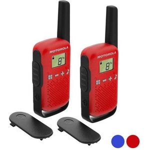 Motorola Solutions - T42 RED Walkie Talkie Talkabout PMR446, 16 kanalen, 4 km bereik, rood, 2 eenheden, groepsoproepfunctie