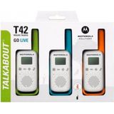 Motorola Talkabout T42 Walkie Talkie - Triple Pack - Wit