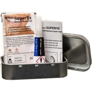 Dr. Denti - Superfix - Lijm voor Kunstgebit - 3 Easy-mix Zakjes - 1 Tube Superfix-lijm