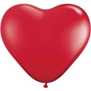Qualatex - 6 inch ballon hart Jewel Ruby Red 100 stuks