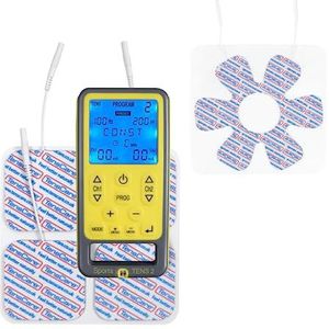 TensCare Sports TENS + gewrichtelektrode elektrode met massage, TENS, EMS en handmatige programma's. Voor pijnverlichting, versteviging en spierontspanning.