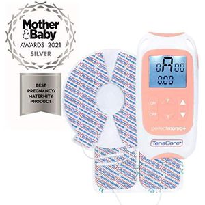 TensCare Perfecte Mama+ TENS-eenheid voor pijnverlichting tijdens de bevalling, toont de duur van de bevalling en meet de duur van de weeën