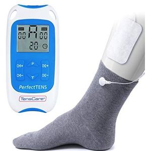 TensCare Perfect TENS - Klinisch bewezen TENS-apparaat voor het verlichten van pijn in rug, heupen, benen, armen, artritis en ischias. Inclusief voet-artritis-sok.