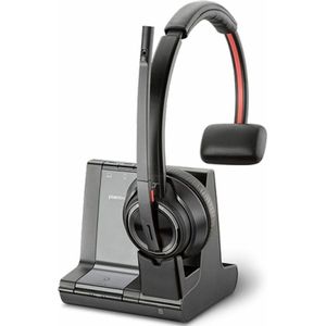 Plantronics Savi W8210-M USB monaural On Ear headset Telefoon Bluetooth, DECT Mono Zwart Noise Cancelling Microfoon uitschakelbaar (mute)