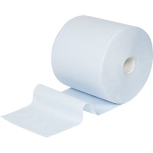 Kimberly-Clark WypAll®-poetsdoeken, grote rol 7300, 500 doeken in 380 x 235 mm, 2-laags, blauw