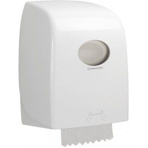 Kimberly-Clark Professional 6959 Aquarius rol handdoek dispenser, incl. muurbeugel, met snijpunten voor snel scheiden, wit