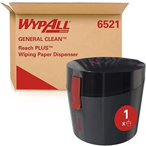 WypAll Reach PLUS General Clean 6521 Zenraal-verwijderaar, dispenser voor witte of blauwe rollen, 1 vel dispenser