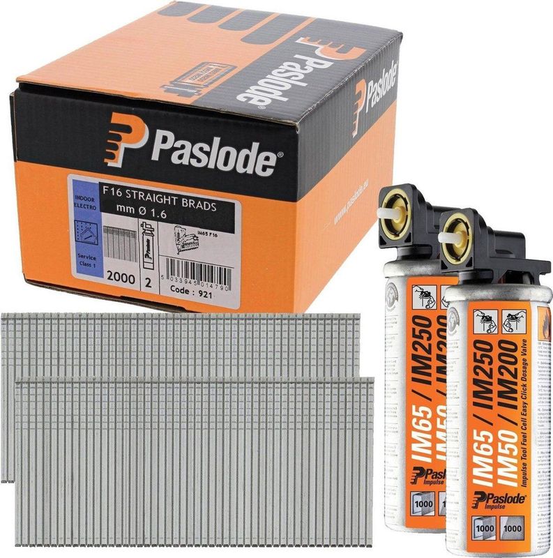 Paslode Afwerknagel F16 recht - 1,6X45mm - Verzinkt - 2000 Stuks